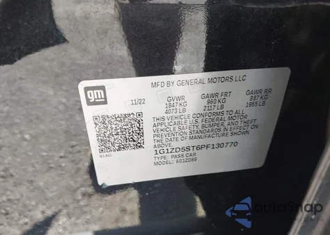 2023 Chevrolet Malibu Fwd 1Lt из США, поврежденный, VIN 1G1ZD5ST6PF130770